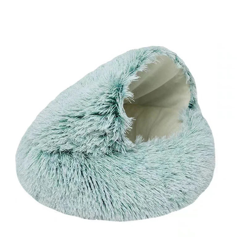 Premium Plush Round Pet Bed - Cozy Sleeping Nest for Cats & Small Dogs