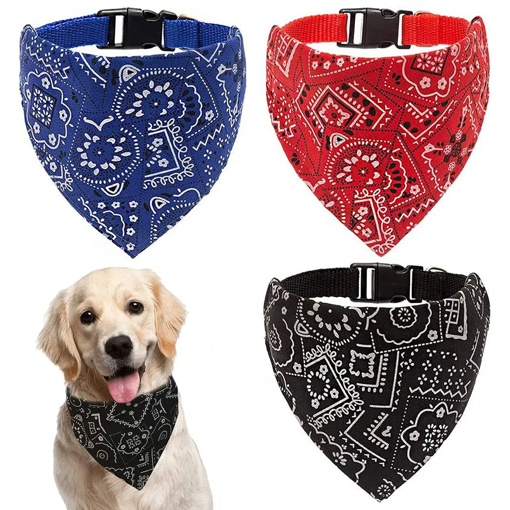 Adjustable Dog Bandana Collar - Stylish Pet Scarf for Dogs & Cats