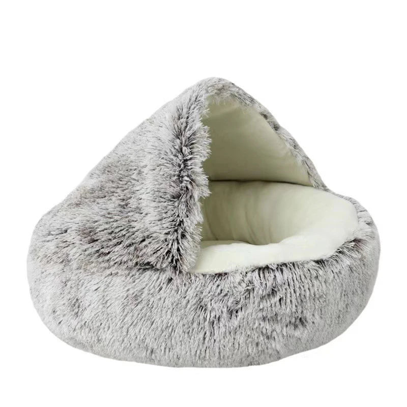 Premium Plush Round Pet Bed - Cozy Sleeping Nest for Cats & Small Dogs