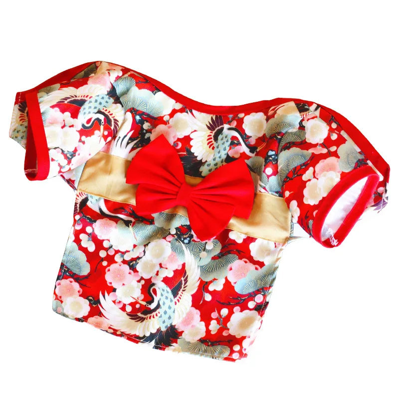 Japanese Style Pet Kimono Coat - Lightweight Summer Outfit for Cats & Dogs