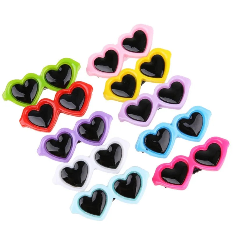 Pet Heart Sunglasses & Hair Accessories - Adorable Bow Clips for Dogs & Cats