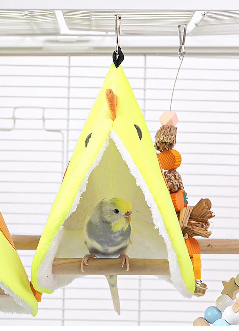 Plush Bird Parrot Hammock Nest - Cozy Hanging Bed for Parakeets & Small Birds