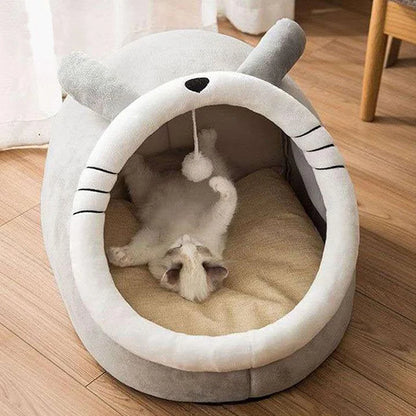 Premium Deep Sleep Cat Bed - Foldable & Washable Pet Cave