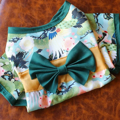 Japanese Style Pet Kimono Coat - Lightweight Summer Outfit for Cats & Dogs