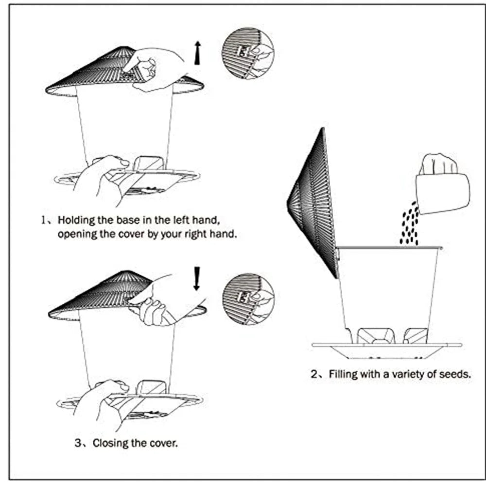 Automatic Foot-Activated Bird Feeder with Multiple Feeding Holes