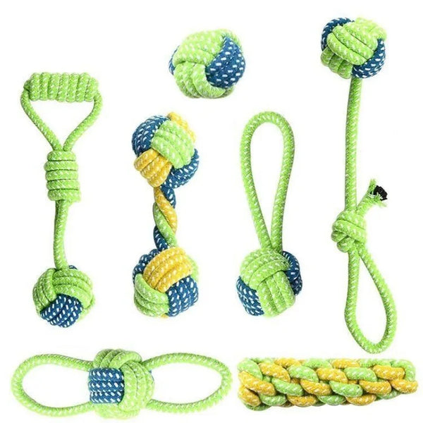 Interactive Cotton Rope Dog Toys - Durable Chew Toys for Small & Large Dogs
