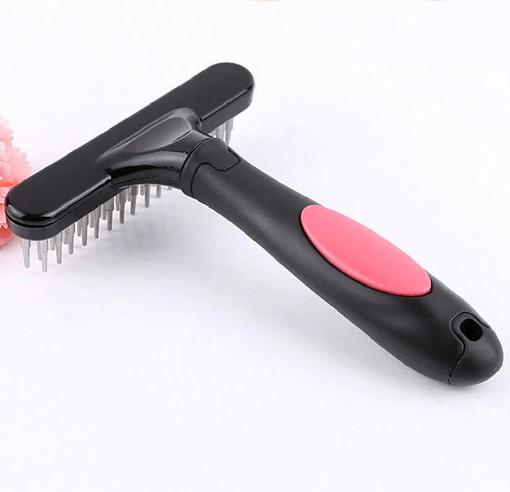 Professional Pet Grooming Rake for Long-Haired Dogs & Cats