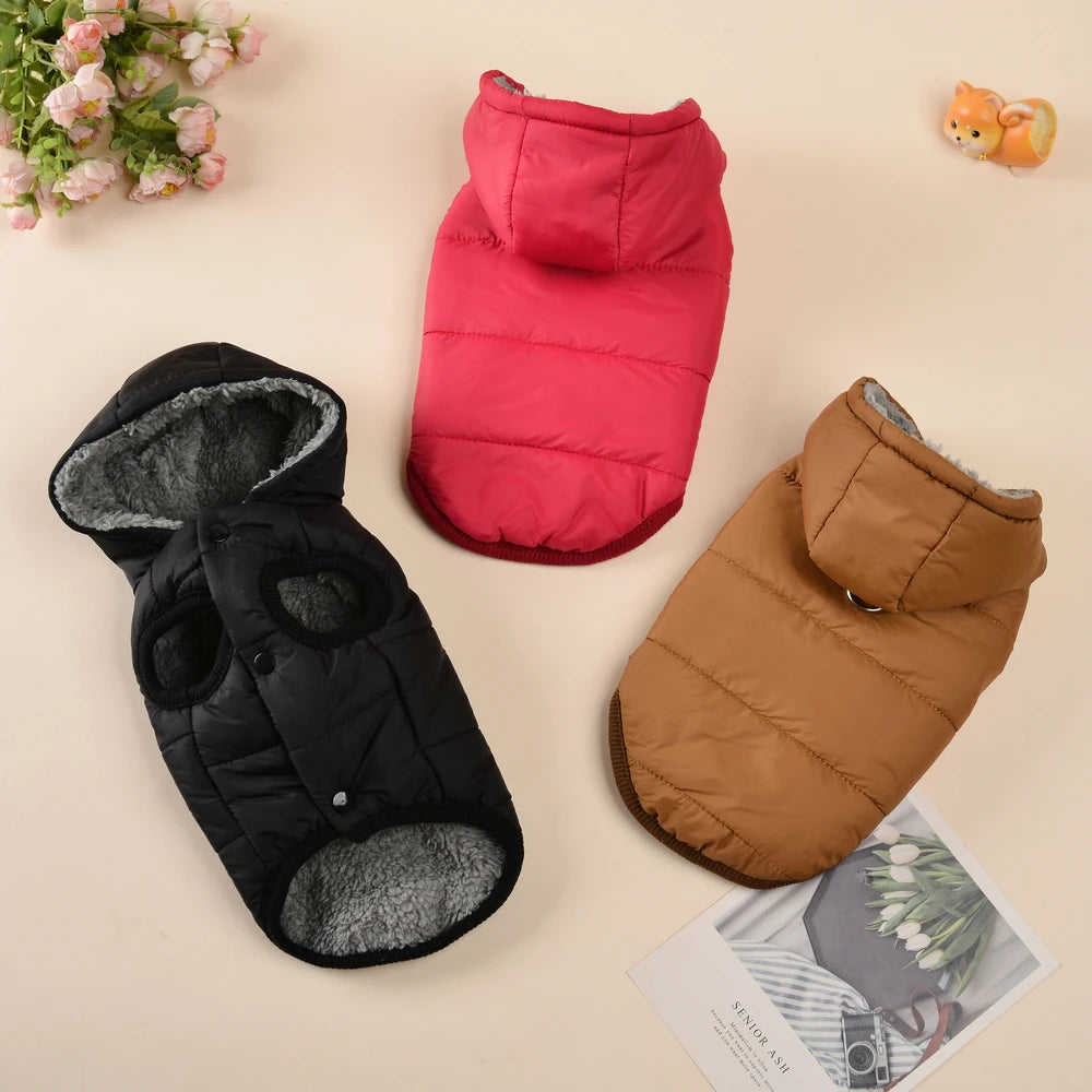 Premium Waterproof Pet Hoodie Coat - Winter Fleece Jacket for Small to Medium Dogs & Cats