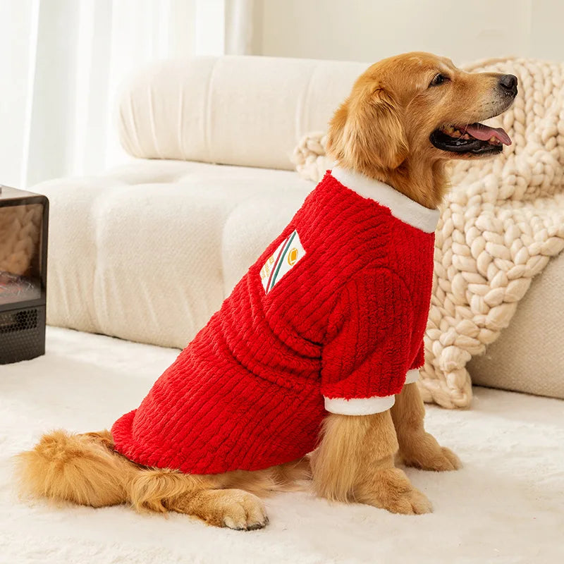 Premium Fleece Dog Hoodie for Large Breeds - Warm Winter Jacket