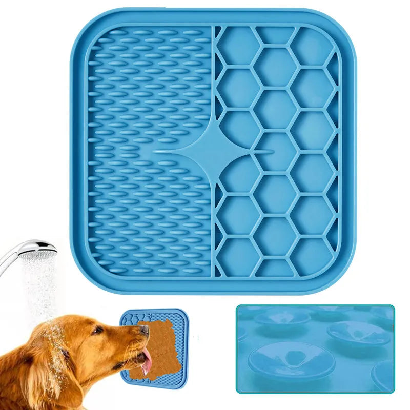 Pet Slow Feeder Mat with Suction Cup - Silicone Lick Mat for Small Dogs & Cats