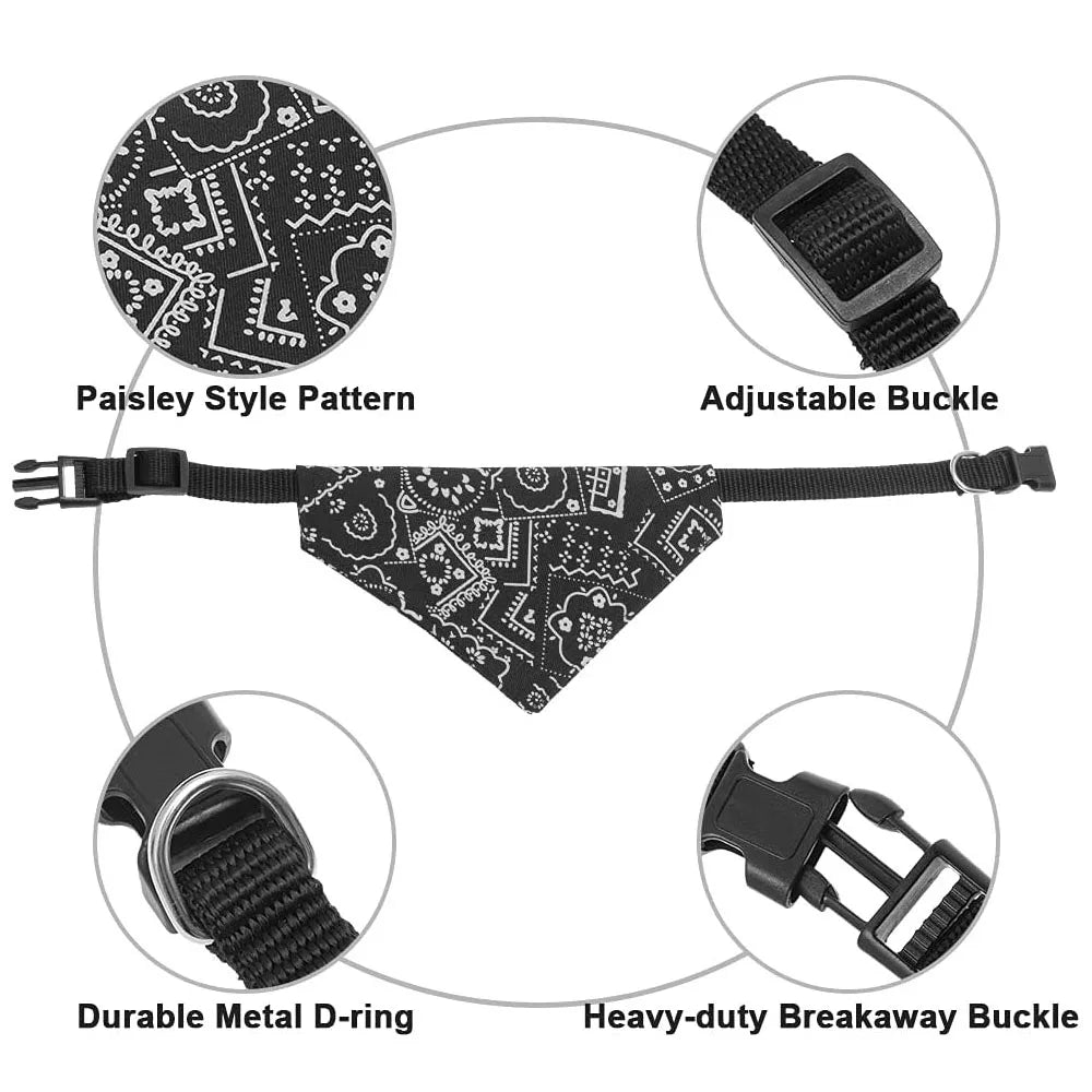 Adjustable Dog Bandana Collar - Stylish Pet Scarf for Dogs & Cats