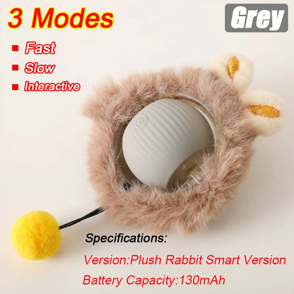 Interactive Cat Ball Toy - Automatic Rolling Smart Pet Toy with Faux Tail