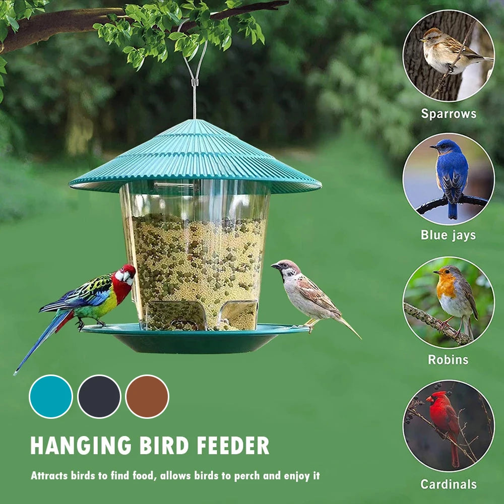 Automatic Foot-Activated Bird Feeder with Multiple Feeding Holes