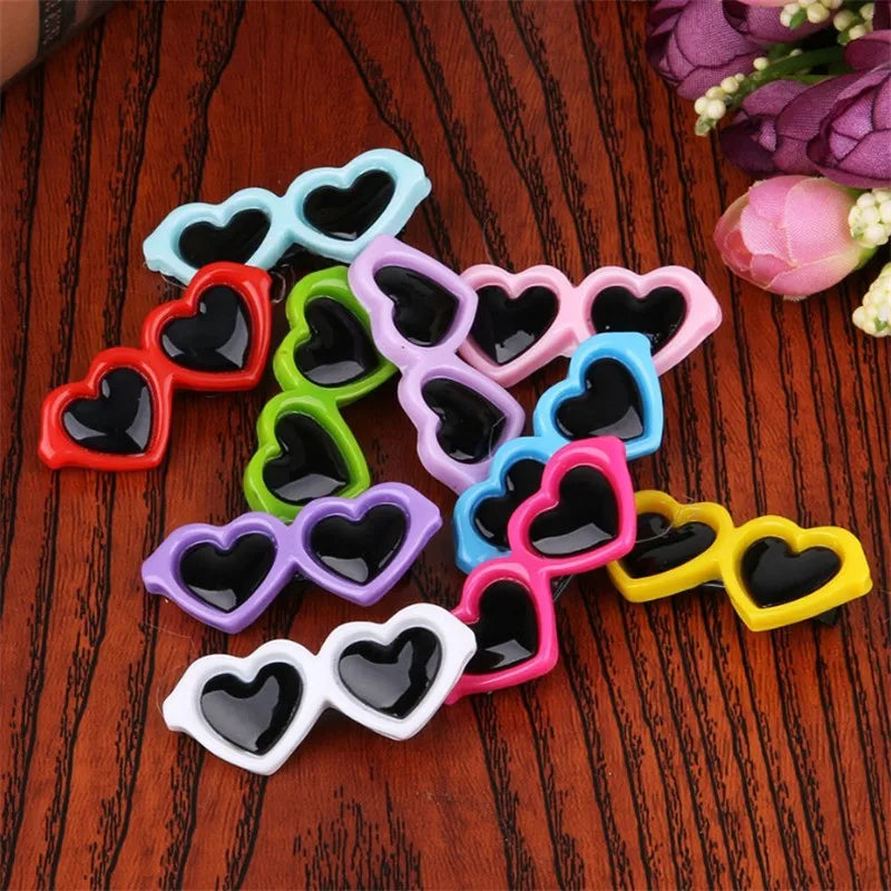 Pet Heart Sunglasses & Hair Accessories - Adorable Bow Clips for Dogs & Cats