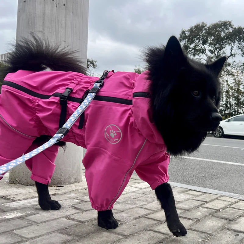Waterproof Reflective Dog Raincoat - Adjustable Pet Jacket for All Sizes
