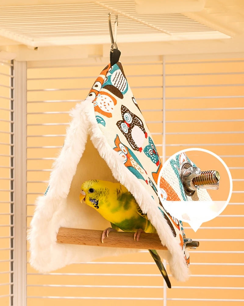 Plush Bird Parrot Hammock Nest - Cozy Hanging Bed for Parakeets & Small Birds