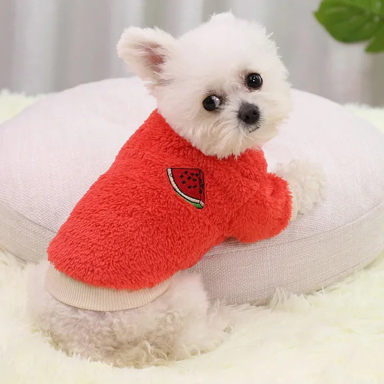Warm Fleece Dog Hoodie - Cozy Winter Clothing for Small Dogs & Puppies