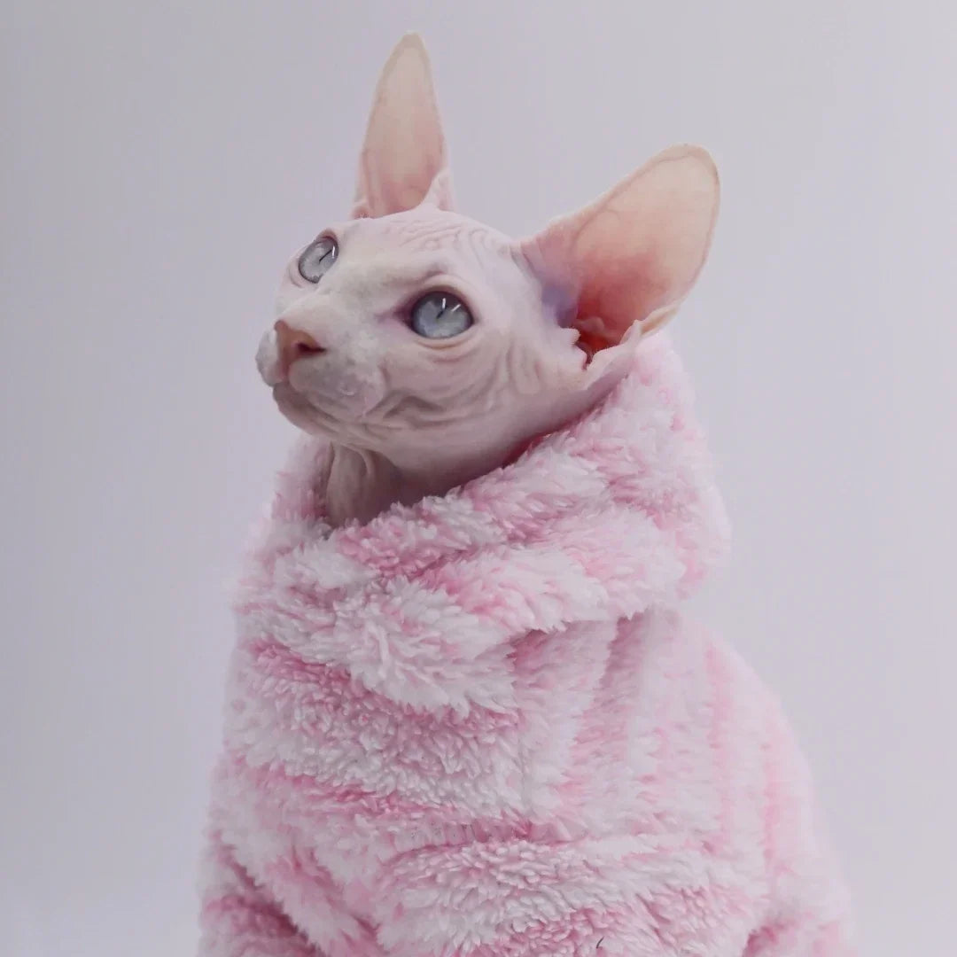 Premium Double-Sided Fleece Winter Jacket for Hairless Cats
