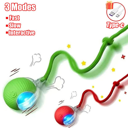 Interactive Cat Ball Toy - Automatic Rolling Smart Pet Toy with Faux Tail