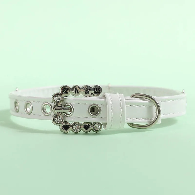 Luxury Pearl & Rhinestone Pet Collar Necklace for Cats and Small Dogs