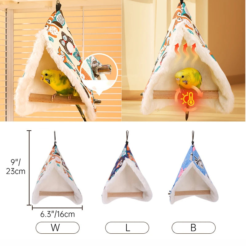 Plush Bird Parrot Hammock Nest - Cozy Hanging Bed for Parakeets & Small Birds