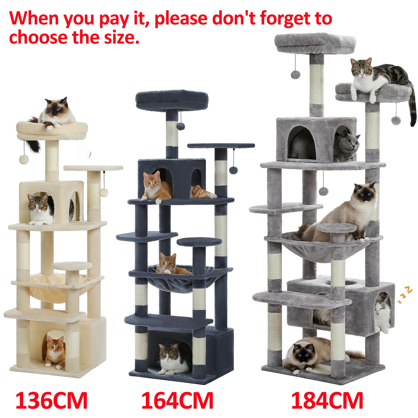 Premium Multi-Level Cat Tree Tower with Sisal Scratching Posts