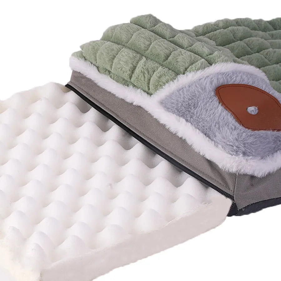 Orthopedic Dog Bed Mat with Cervical Support - Removable Cover for Small to Large Dogs