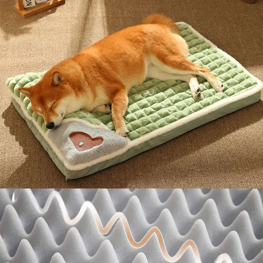 Orthopedic Dog Bed Mat with Cervical Support - Removable Cover for Small to Large Dogs