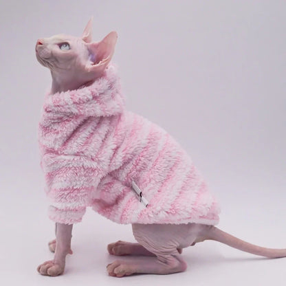 Premium Double-Sided Fleece Winter Jacket for Hairless Cats