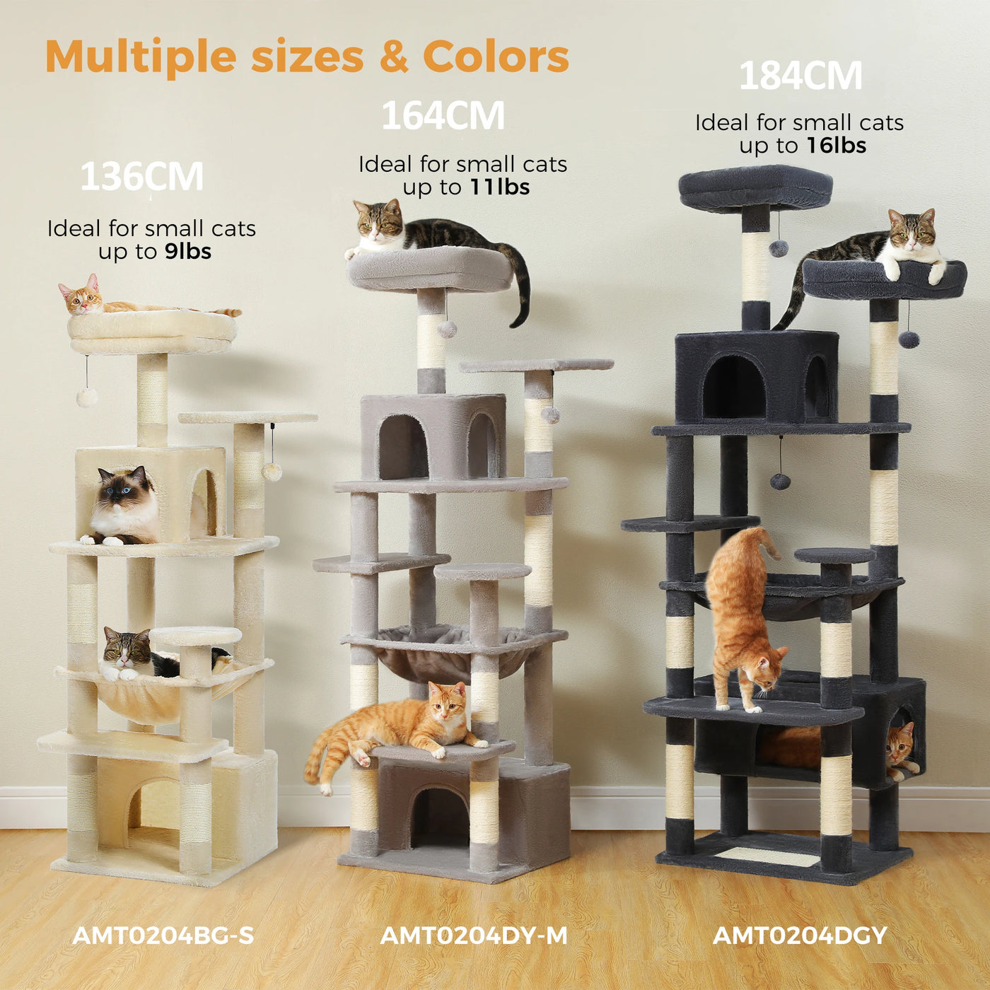 Premium Multi-Level Cat Tree Tower with Sisal Scratching Posts