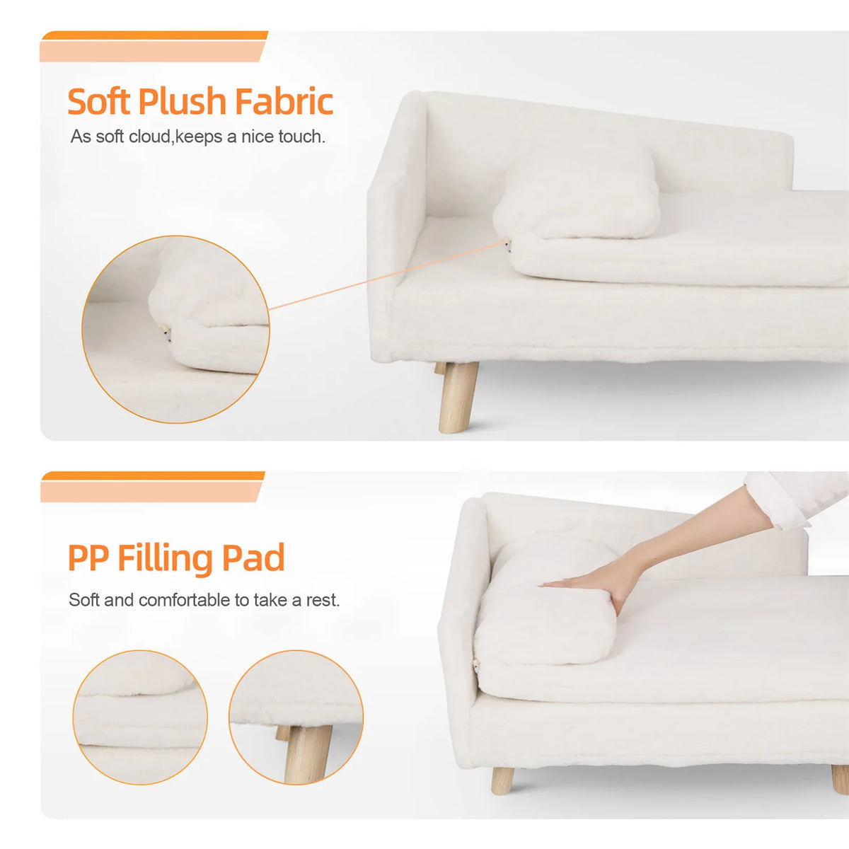 Elevated dog bed product dimensions and size guide for small pets